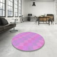 thumbnail image 4 of Ahgly Company Machine Washable Indoor Round Transitional Violet Purple Area Rugs, 3' Round, 4 of 7