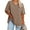 Khaki, variant on Women's Plus Size V Neck T Shirts Summer Half Sleeve Oversized Tees Casual Loose Fit Tunic Tops