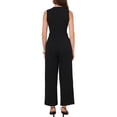 thumbnail image 3 of INSPIRE CHIC Jumpsuit for Women Crew Neck Sleeveless Button Down Wide Leg Work Business Casual Rompers XS Black, 3 of 6