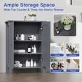thumbnail image 3 of ASJMR Farmhouse Bathroom Floor Cabinet with 2 Doors, Modern Storage Freestanding Organizer Cabinet with Adjustable Shelves, Small Bathroom Cabinet for Kitchen/Bathroom/Living Room, Gray, 3 of 9