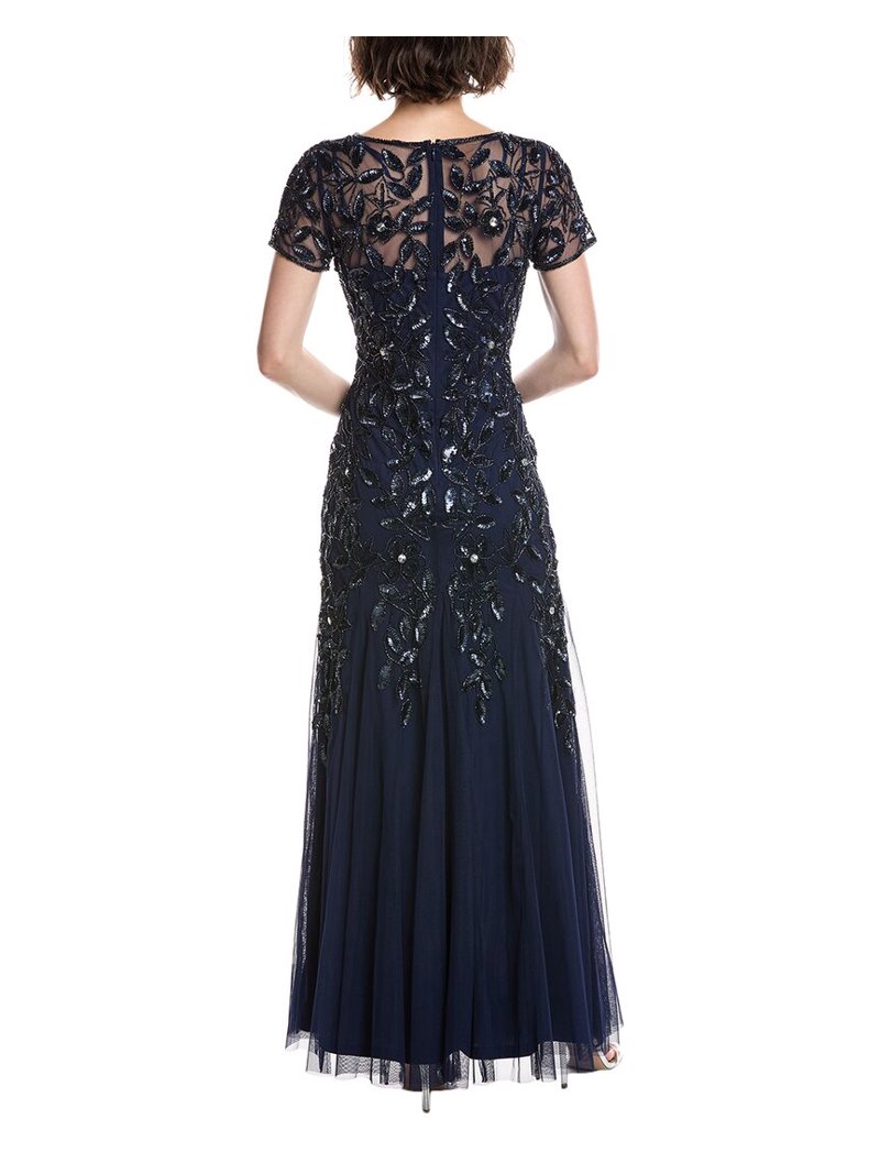 Adrianna Papell womens Bead & Sequin Maxi Dress, 14, Blue - Walmart.com