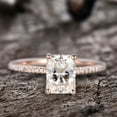 thumbnail image 2 of 7x9mm Radiant Cut Diamond Moissanite Engagement Ring 3.50 Carat Wedding Ring 10k Rose Gold Ball-Prong Set, 2 of 6