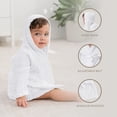 thumbnail image 2 of Albornoz de baño para bebé Comfy Cubs, muselina, 100% algodón, 6-12 m, blanco, 2 of 7