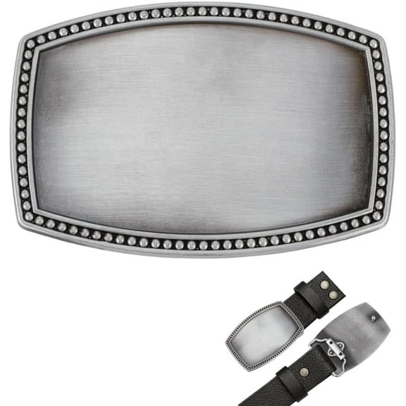 Replacement Belt Buckle Alloy Western Cowboy Rectangle Belt Buckles Blank Strap Top with Pin Fits 4.4cm Strap