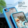 thumbnail image 6 of ULAK iPod Touch 7 Case With Screen Protector, Heavy Duty Shockproof iPod Touch 6 Case, Clear Full Body Cover for Apple iPod Touch 7th/6th/5th Generation, Blue, 6 of 7