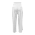 thumbnail image 4 of Arlun Stylish Loose Solid Color High Waist Straight Leg Pants with Pockets Womens Soft Comfortable Elastic Waisted Basic Sports Leisure for Daily Commuter Wear White XL, 4 of 4