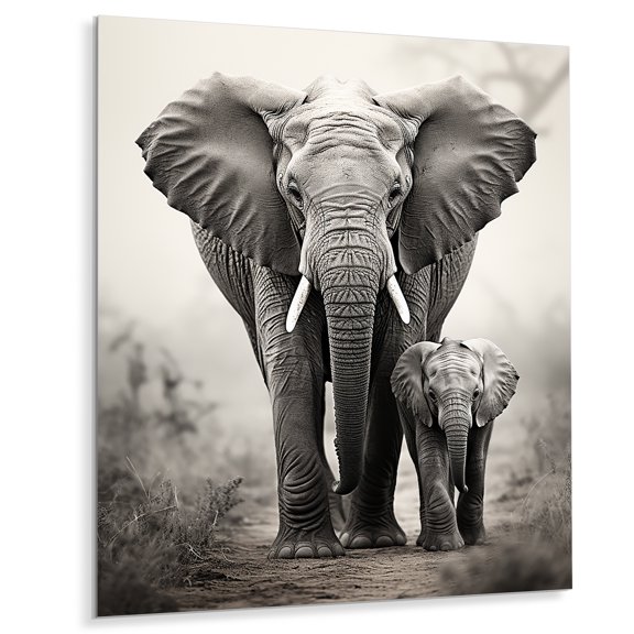 Designart "Elephant Of Africa II" Animals Elephant Metal Wall Art Prints