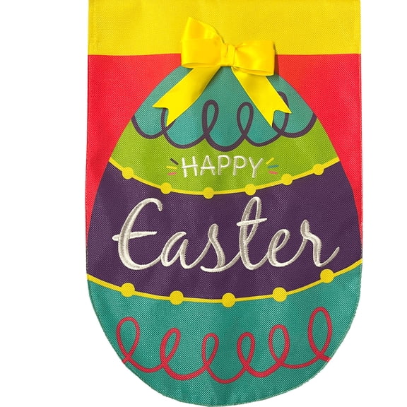 Briarwood Lane Burlap House Flag 40x28 For Outdoor Happy Easter Egg For Easter House Flag