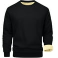 thumbnail image 4 of Fshiont Men's Sweatshirts Sherpa Lined, Heavyweight Fleece Pullover, Warm Crewneck Winter Sweatshirt Black L, 4 of 7