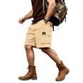thumbnail image 4 of PIMSSY Men Shorts Outdoor Loose Fit Stretch Casual Pocket Workwear Beach Sports Shorts Solid Color Summer Male Soft Bottoms, 4 of 9