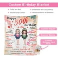 thumbnail image 3 of 50th Birthday Gifts for Women Personalized 50th Birthday Blanket 50th Birthday Decorations Gifts for Her 50 Year Old Gifts for Women Turning 50 and Fabulous Gifts for Mom Friend 1974 (Purple Photo), 3 of 5