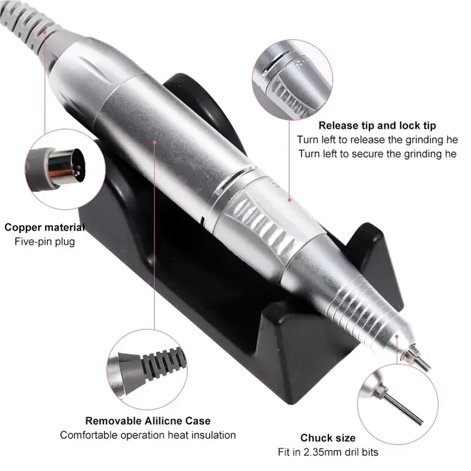 35000RPM Electric Nail Drill Professional Manicure Machine Nail Sander With Nail Drill Bits Portable Nail Salon Nail Files Kit