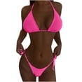 thumbnail image 2 of Augper Sexy Women Solid Color Backless Bikini Two Swimwear Swimsuit Beachwear Set, 2 of 5