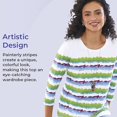thumbnail image 3 of SAGEFINDS 3/4 Sleeves Striped Top for Women, Colorful Watercolor Brushstroke Graphic Print, Casual Blouse Tunic Tee - X-Large, 3 of 7
