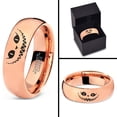 thumbnail image 4 of Tungsten Alice in Wonderland Cheshire Cat Band Ring 7mm Men Women Comfort Fit 18k Rose Gold Dome Polished, 4 of 4