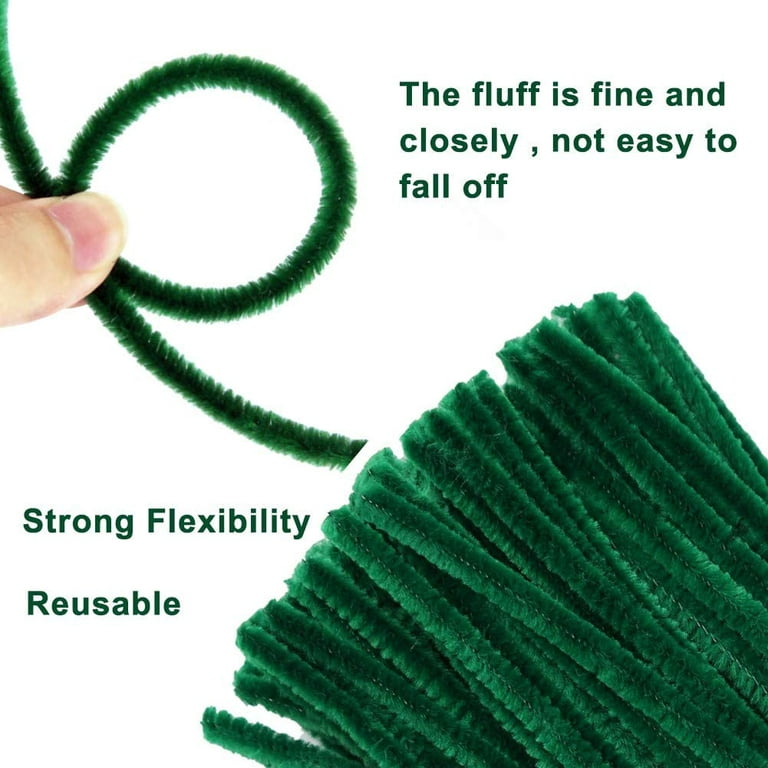 Zlulary 150 pieces christmas pipe cleaners chenille stem,50 white craft  pipe cleaners,50 green chenille stems pipe cleaners, and 50 r