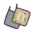 thumbnail image 2 of Carolines Treasures CJ1004-XPTHD Letter X Initial Monogram - Tan Dots Pair of Pot Holders, 7.5HX7.5W, multicolor, 2 of 2