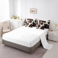 thumbnail image 3 of Ensemble de Couette Imprimé Vache Mignon 7 Pcs, Couette en Peau de Vache Style Ferme Taille Simple pour Lit Réversible, Lit Rustique Occidental avec Couette, Draps, Taies d'Oreiller et Housses de Coussin, 3 of 5