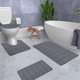 thumbnail image 5 of Juego de 4 alfombrillas de baño de espuma con tapetes antideslizantes y absorbentes de agua, suaves y lavables a máquina para un secado rápido y comodidad en baños oscuros. Aestivo | Gris, 5 of 7