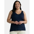 thumbnail image 2 of Terra & Sky Women's Plus Double V Neck Tank, 3-Pack, 2 of 8