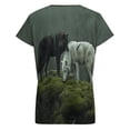 thumbnail image 6 of Two Wolves in Misty Forest Women's Blouse Short Sleeve Women's Top T-Shirt Spring Summer Clothes, 6 of 7