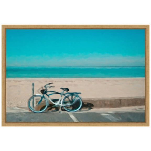 Amanti Art Bike to the Beach Framed Canvas Wall Art Print