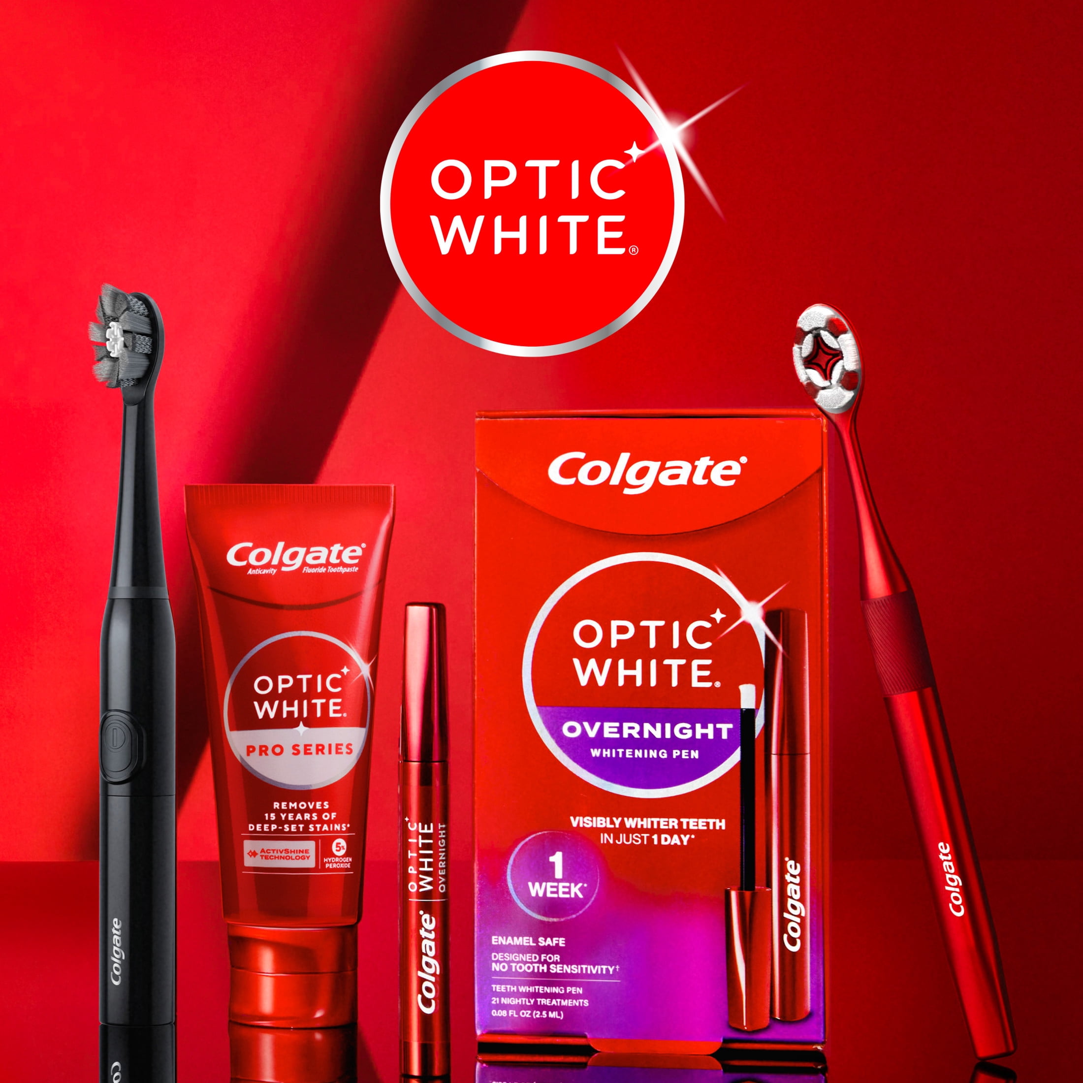 Colgate Optic White Charcoal Soft Toothbrush for Adults, 4 Pack