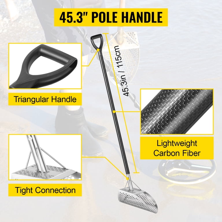 CooB Carbon Fiber Pole Handle Beach Sand Scoop Metal Detector Detecting Tool