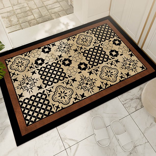 Fiudx Ofertas Flash Del Día Felpudo De Terciopelo De Cristal Para Puerta De Entrada, Tapete Antideslizante Para Pies, Decoración Del Hogar