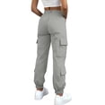 thumbnail image 4 of Cargo Pants Women High Waisted Baggy Wide Leg Cargo Joggers Athletic Sweatpants With Pockets Flowy Pants, 4 of 7
