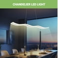 thumbnail image 3 of GREENLIGHTDEPOT Modern Chandelier LED Light Linear Suspension Wave 40 Watt, 3 of 3