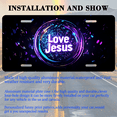 thumbnail image 3 of 1 Pcs 2D Flat License Plate Covers & Frames, Love Jesus For Decorative Front, Waterproof For Decoration Aluminum License Plate Covers & Frames Cover For Men Women, 12" X 6", 3 of 7