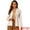 Beige, variant on Women's Faux Suede Lapel Collar Long Sleeve Work Jacket 3XL Caramel