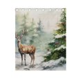 thumbnail image 4 of Christmas Trees Deer Snow Curtains Black Out Curtains for Sliding Glass Doors Bedroom Living Room Bathroom 2 Panels Set, 4 of 5