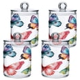 thumbnail image 2 of Butterflies Colorful Watercolor Translucent Plastic Cans Storage Canisters with Lid Set of 2, 2 of 7