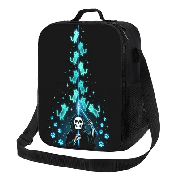 Gothic Skull Lunch Bag Insulated Reusable Lunch Box Cooler Thermal Tote Bag For Men Women Office Work Picnic Travel