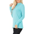 thumbnail image 2 of Womens Long Sleeve Cotton Mock Neck Turtleneck Top, 2 of 3