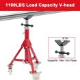 thumbnail image 2 of Pipe Stand, Pipe Jack Stand with Casters 28-52 Inch Adjustable Height V Head Folding Pipe Stands 1100 Lb Capacity 1/8 to 12 Inch Pipe Supporting, Heavy Duty Steel Jack Stands for Welding, 2 of 9