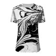 thumbnail image 4 of Women's Shirts Casual Tee Shirts Round Neck Short Sleeve Button Up Loose Fits Tunic Tops Blouses with Pocket, 4 of 5