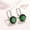 green, variant on Women 925 Silver Cubic Zirconia Hoop Huggie Ear Buckle Earrings 7 Color-red