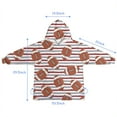 thumbnail image 7 of Football and Stripes Sports Blanket Hoodies for Kids 6-13YR Oversize Wearable Blanket Hoodies for Boys Girls Teens, 7 of 7