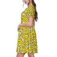 thumbnail image 2 of Disketp Banana A para Vestido de Manga Corta para Mujeres, Vestidos de Verano para Mujeres, Casual y Holgado para la Playa, 2 of 6