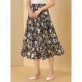 thumbnail image 3 of Falda de Gasa estampado de girasoles Allegra K para Mujer Amarillo negro S, 3 of 6