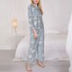 thumbnail image 3 of Balery Lily Flower Conjunto de Pijama con Estampado para Mujer, Conjunto de Dos Piezas con Manga Larga, Ropa de Dormir Suave con Bolsillos, Pijamas Cómodos-XX-Large, 3 of 7
