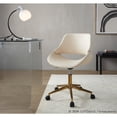 thumbnail image 3 of LumiSource Fabrico Office Chair in Gold Metal, Cream PU color, 3 of 7