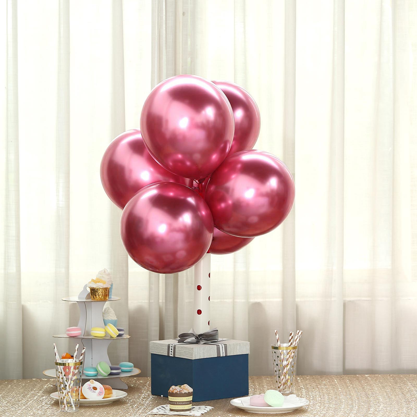 Efavormart 25PCS 12" Chrome Metallic Latex Helium Balloon For Wedding