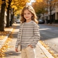 thumbnail image 4 of Jalioing Long Sleeve Striped T Shirt for Girls Fashion Cute Crew Neck Tee Shirt Spring Fall Casual Basic Tops 3-14 Years, 4 of 9