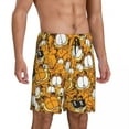 thumbnail image 2 of Custom Print Men Manga Garfields Cartoon Anime Cat Pattern Pajama Bottoms Sleepwear Pjs Sleep Shorts with Pockets, 2 of 7
