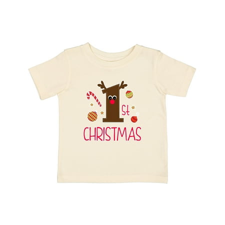

Inktastic 1st Christmas Reindeer Gift Baby Boy or Baby Girl T-Shirt