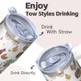 thumbnail image 4 of 20oz Chicken Pattern Tumbler with Handle Insulated Travel Mug Fun Birthday Christmas Gift for Chicken Lovers Women Men Fits Car Cup Holders Comfortable Grip Easy to Carry Errands Commutes, 4 of 6